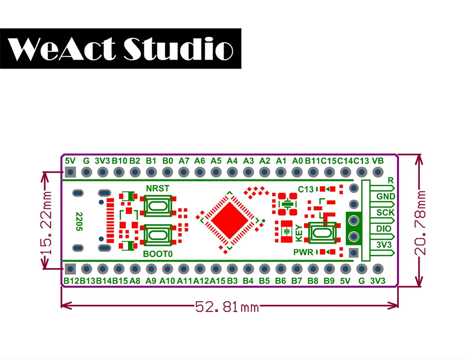 WeAct BlackPill STM32F411CEU6 STM32F4 STM32 Core Ban Học Ban Phát Triển Arduino Micropython