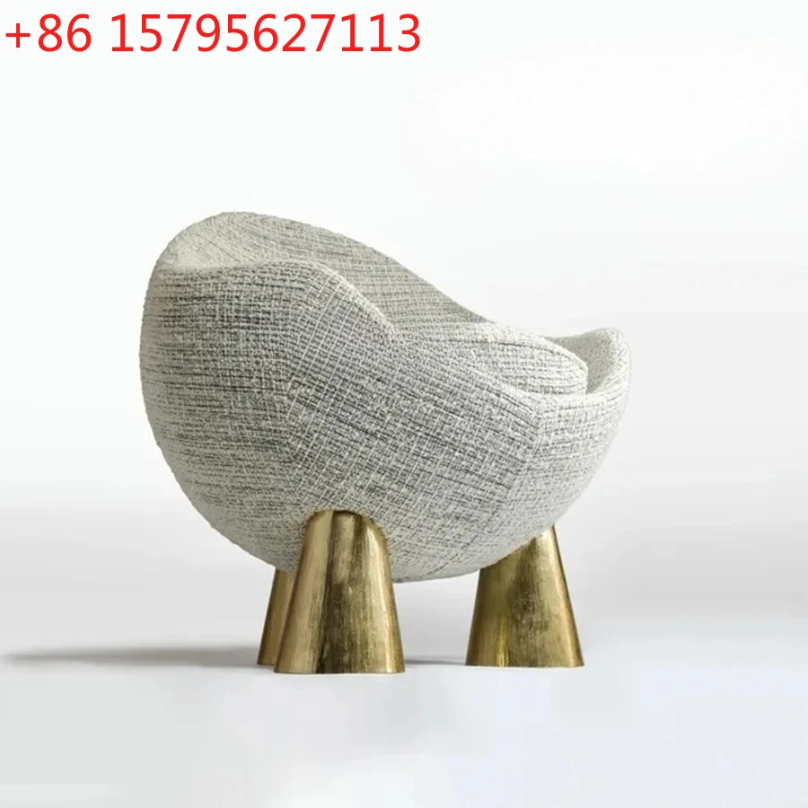 

Modern Creative Round Retro Tangyuan Single Sofa Villa Hotel Living Room Leisure Chair