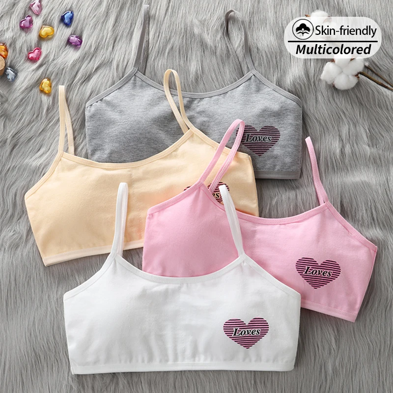 Girls' underwear for junior high school students, girls' high school students aged 12-15, developmental period, pure cotton cami