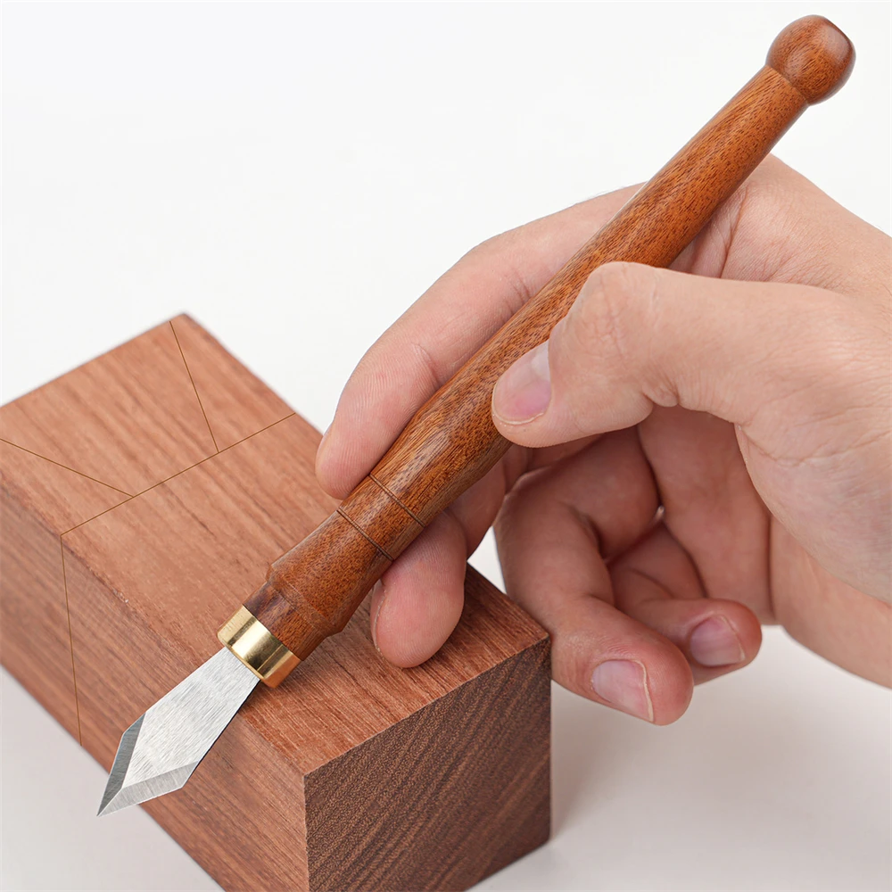 Woodworking Marking Knife MG0-000-0166 1.1mm High Speed Steel Blade Sourwood Handle Brass Ferrule Lightweight Compact Craft DIY