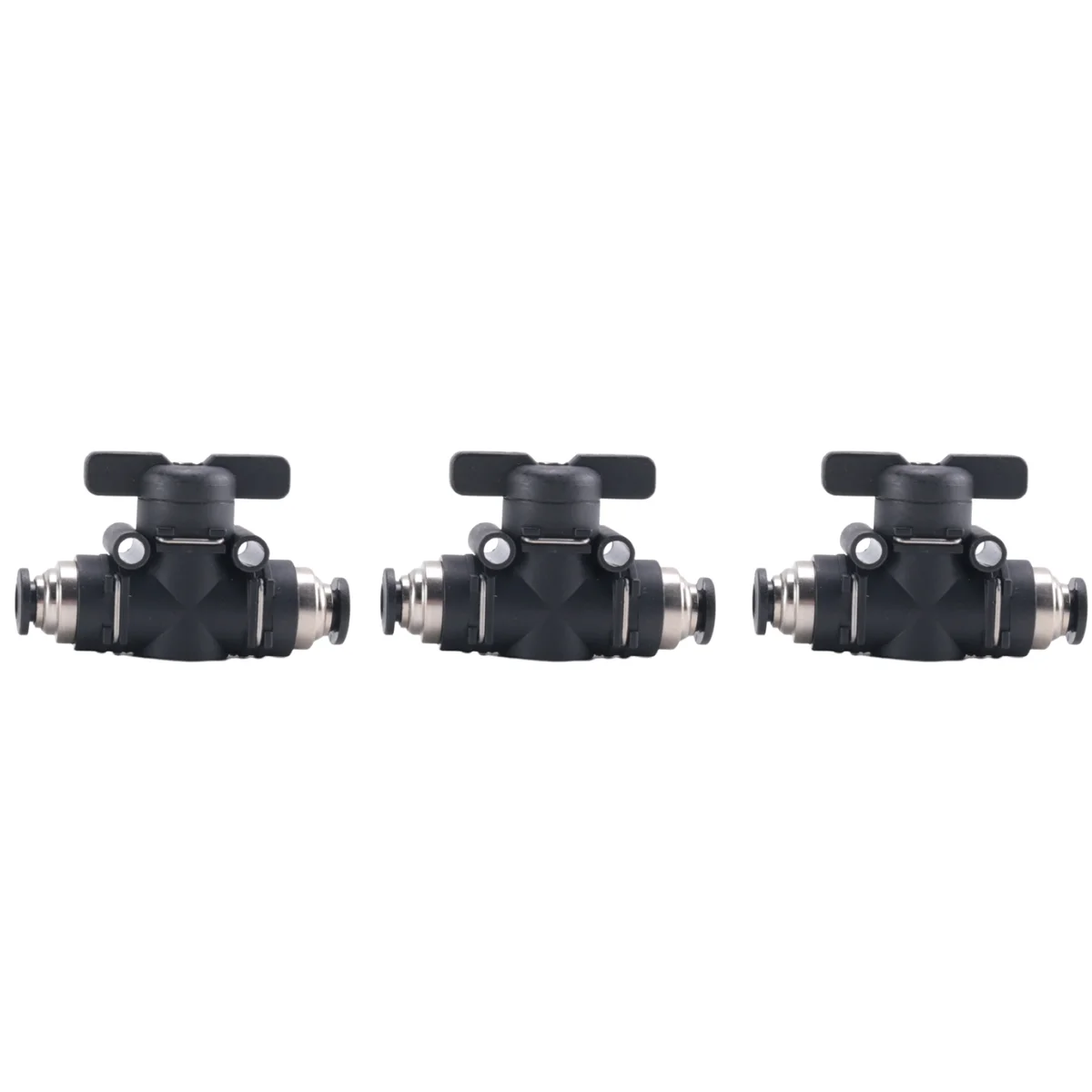 

6mm Push Connect Valve Ball Valve 6mm Air Flow Control Valve Quick Connect Valve Tube Fittings 3 Pack