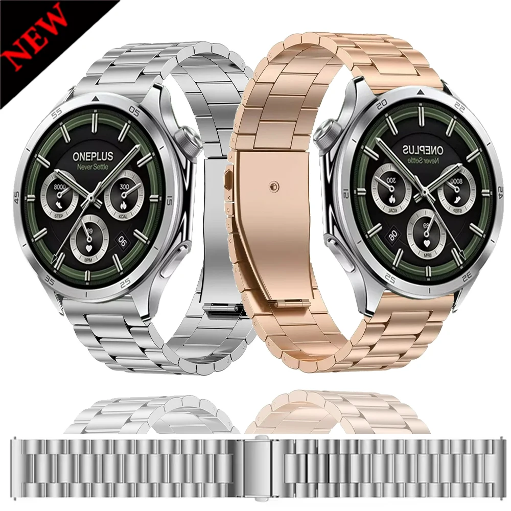 22/18/20mm Metal Strap for Oneplus Watch 4/Lite/2R/3 Breathable Replaceable Bracelet for OPPO Watch X3-2/S/X3 Mini/4 Pro Correa