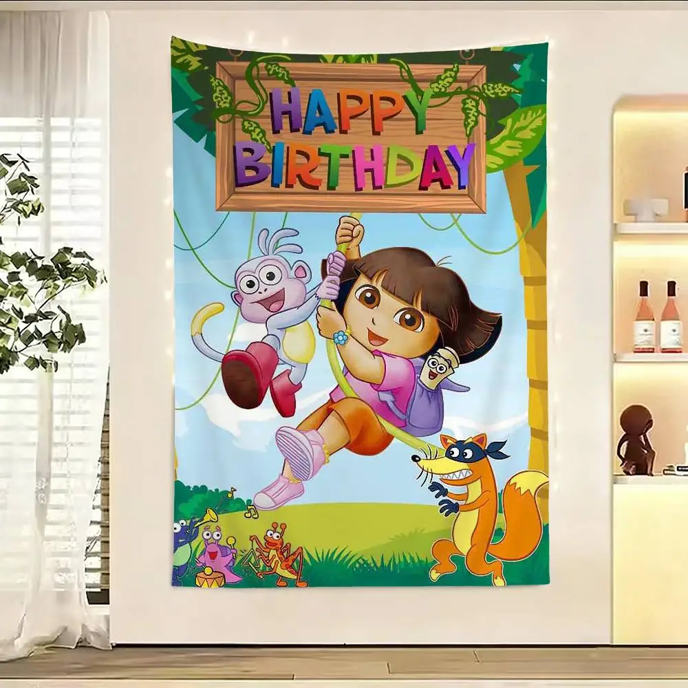 

Cute D-Dora The E-Explorer Flag Outdoor Decorations for Bedrooms Home Decor Items Decoration Banners