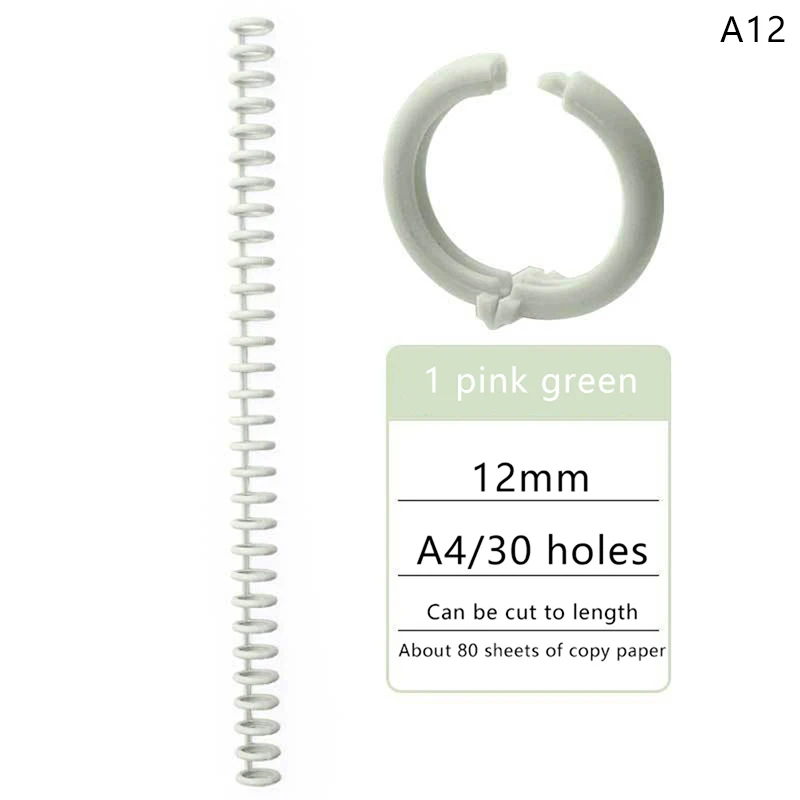 30 Holes Loose-leaf Plastic Binding Ring Spring Spiral Rings