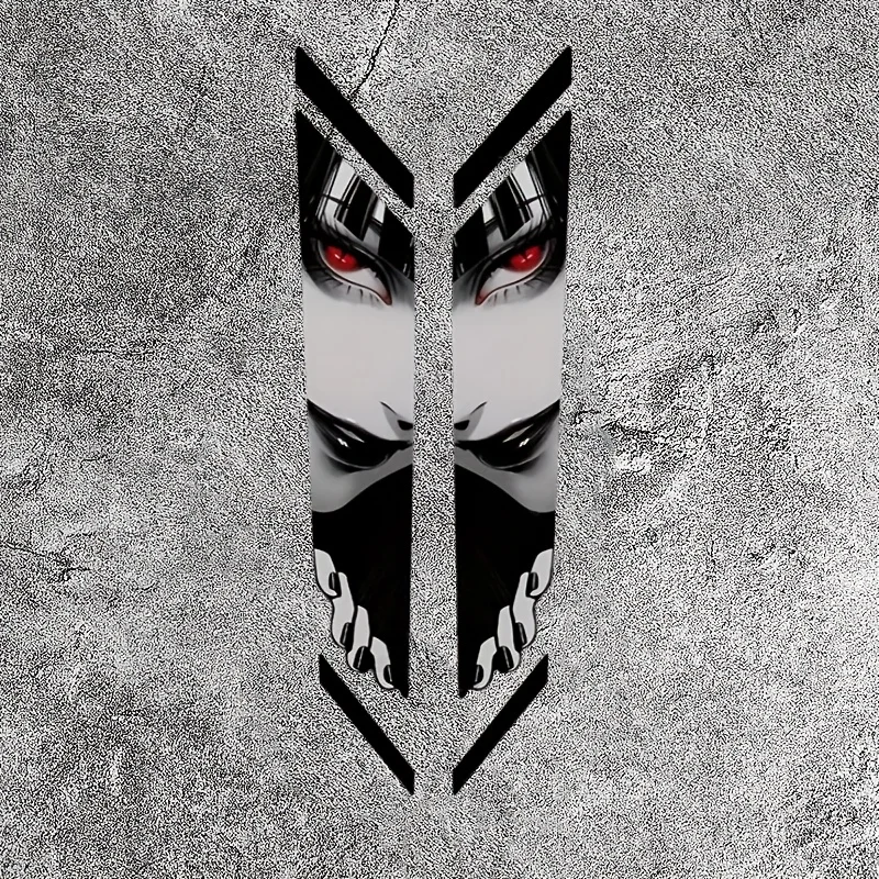 

2 anime eye bike frame stickers - jdm style gridspvc decals, waterproof sunproof pattern, suitable for road bike and mountain