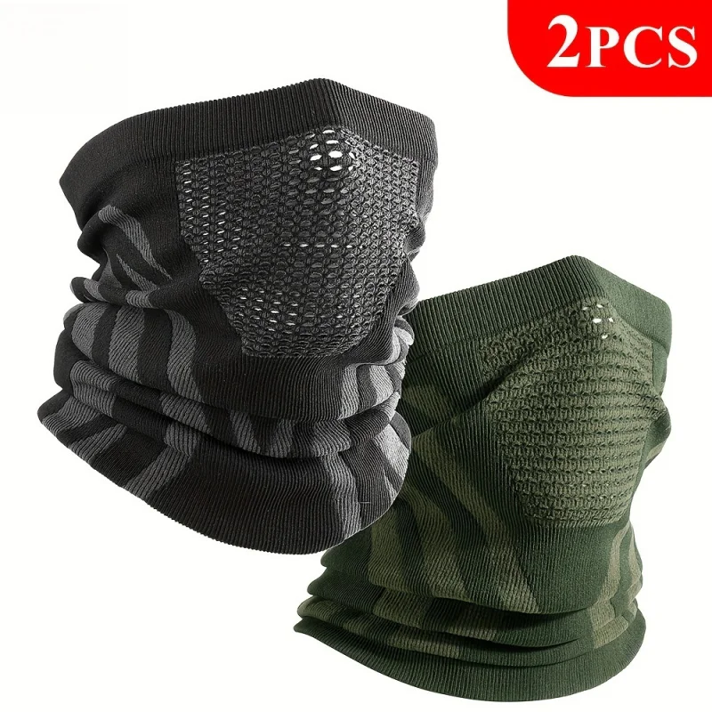 

2pcs Winter Neck Gaiter Neck Warmer Half Face Ski Mask Cover for Cold Weather Tube Bandana Balaclava for Running Skiing