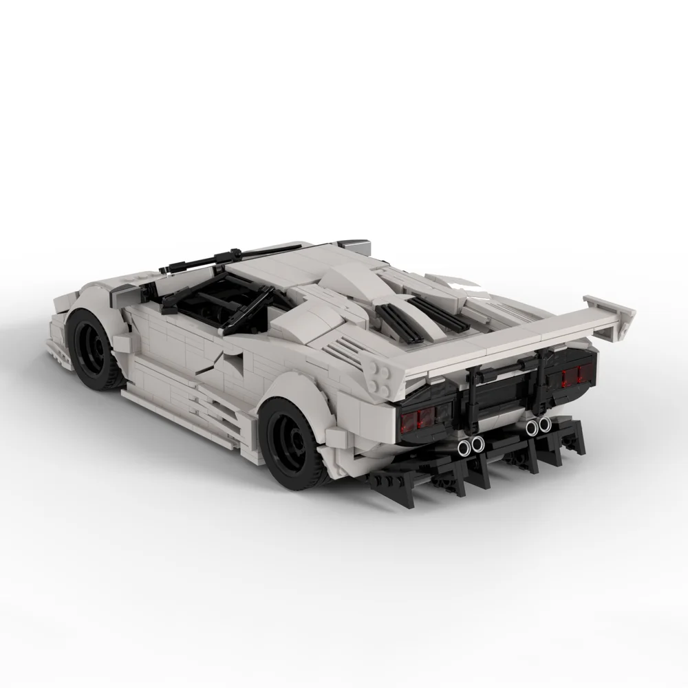 1688-teiliger MOC Sportwagen mit Aufklebern, 31,1 cm, Liberty Walk Style, Bausteine, Montagemodell, Spielzeug, Geschenk für den Freund zum Geburtstag – Detail 4