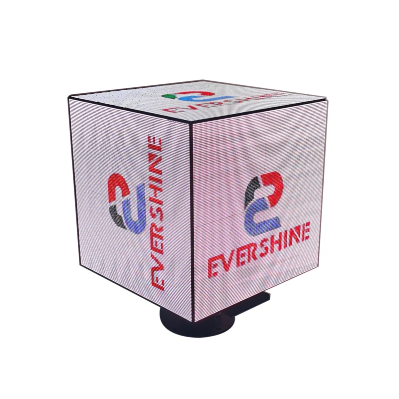 

P3 Indoor Creative Cube LED Screen 384*384*384mm RGB Full Color LED Panel For Store Logo Advertising Sign