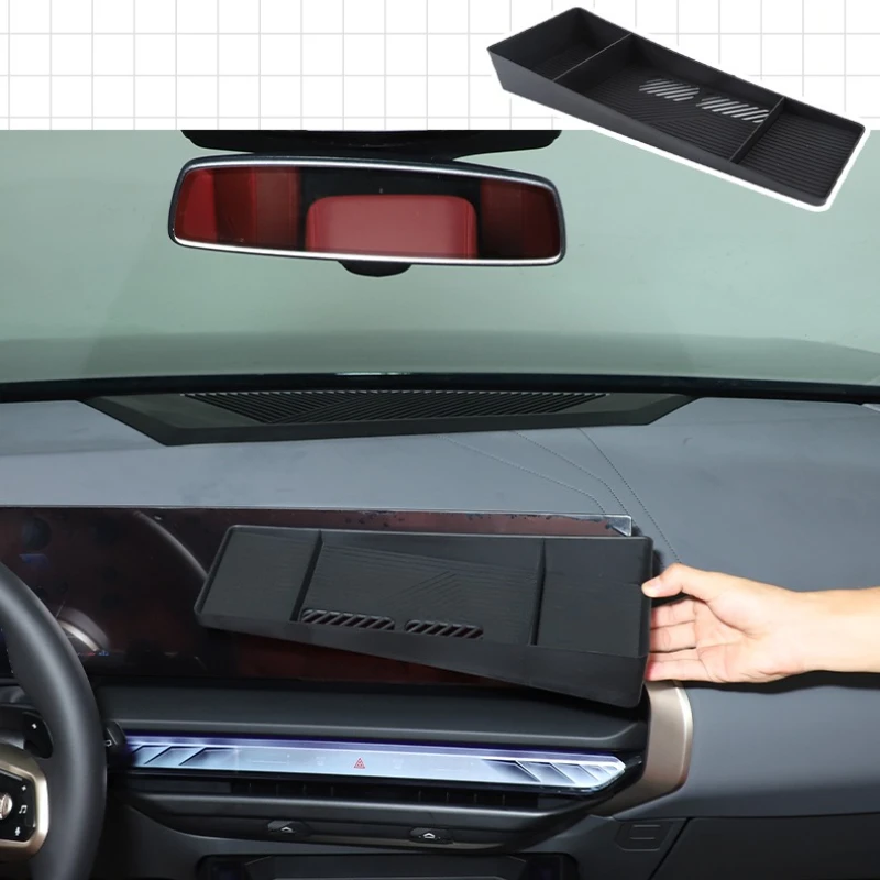 

metyoucar For BMW X3 G45 2025-2026 ABS Black Car Central Control Navigation Screen Rear Storage Box Interior Car Accessories LHD