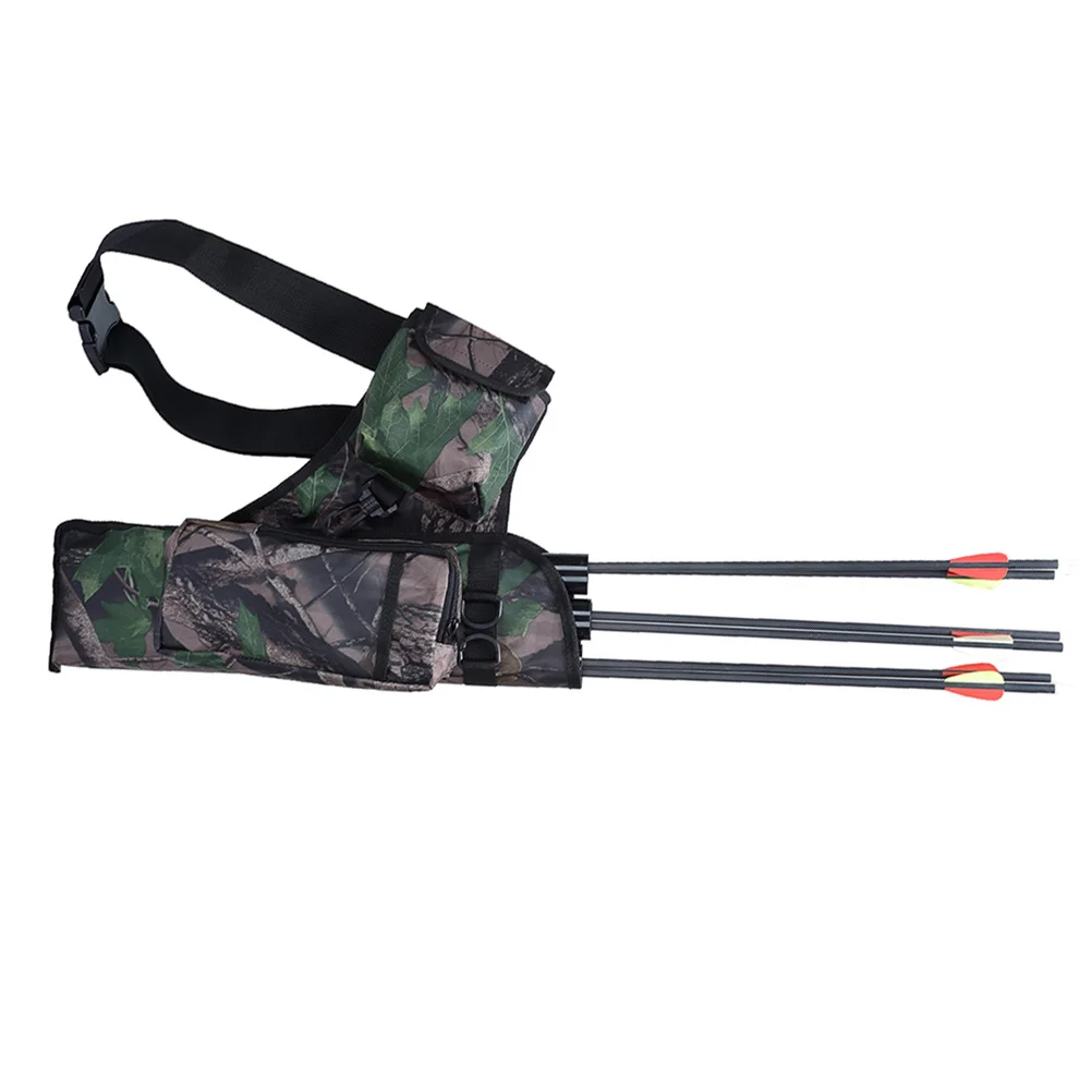 

3 Pipes Large Capacity Arrow Made of Oxford Fabric Sturdy Buckles Outdoor Archery Hunting Pouch Adjustable Waist Carry