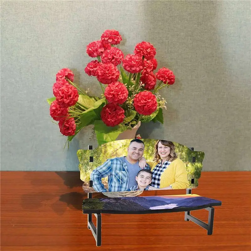 5 Pcs Sublimation Memorial Bench Blanks Ornament Chair Decor, Handmade Nautical Beach Picture Frame for Tabletop-AT35