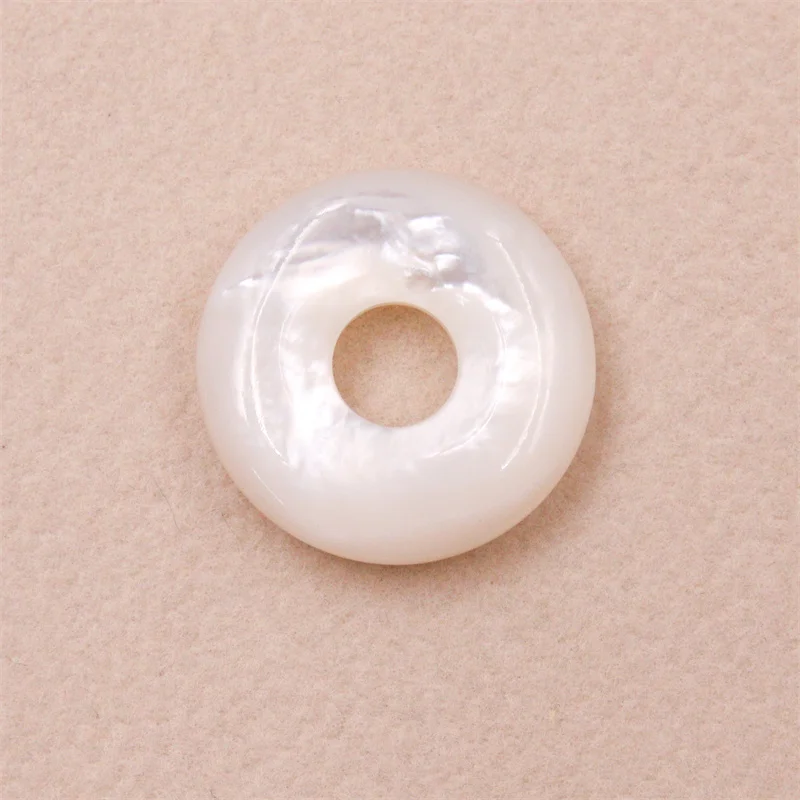 1PC White Mother-of-Pearl Donut Pendant Pi Disc 20mm For making necklaces and bracelets