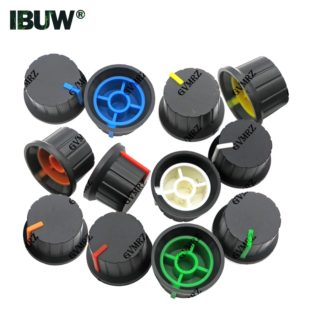 10PCS 24*15mm Potentiometer Knob Cap Flower-axis Volume Control Knobs Red Yellow White