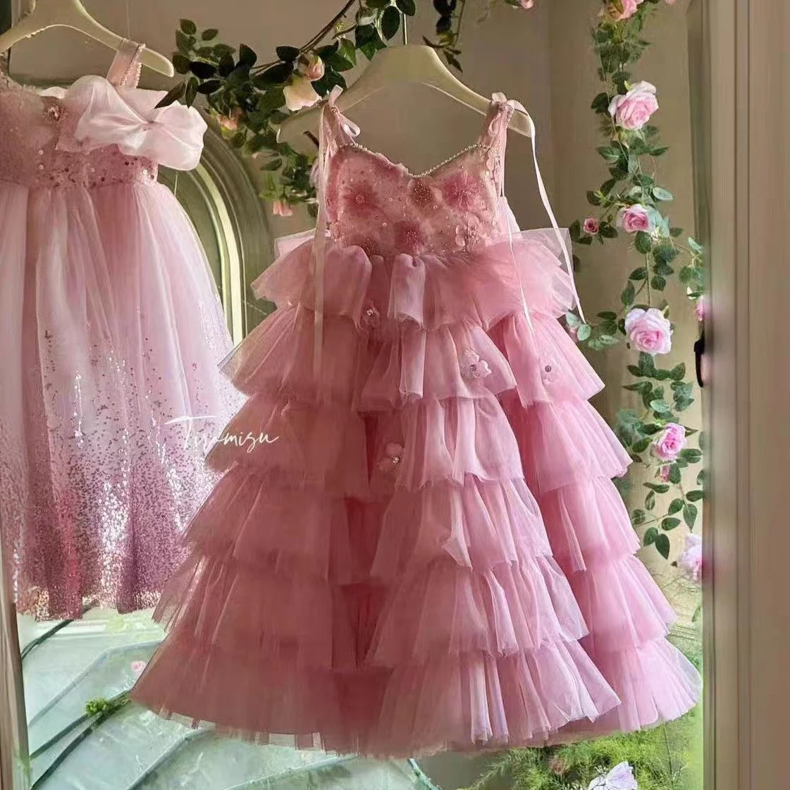 Girls Dress 2026 Spring and Summer New Childrens Clothes Girls Baby Sweet and Beautiful High Sense of Condole Princess Dress