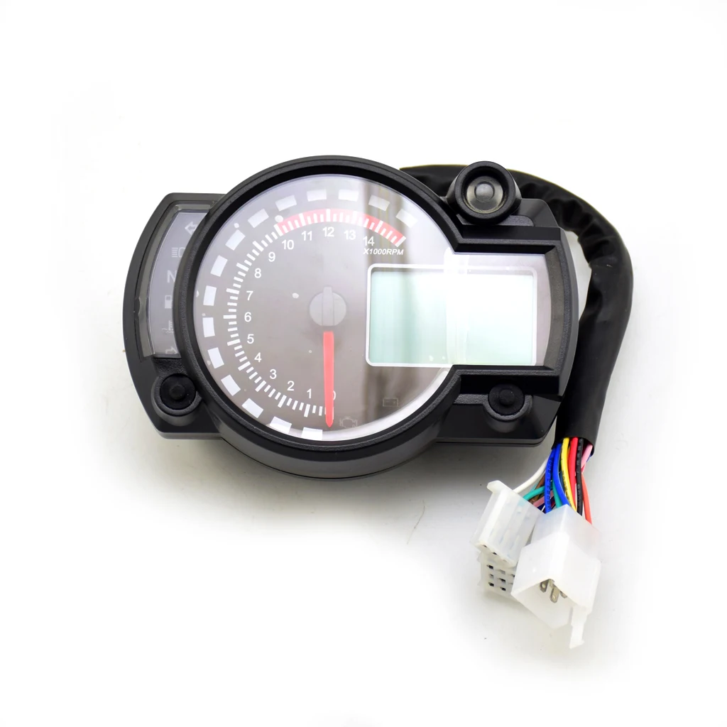 Motorcycle Universal Speed Sensor Gauge Odometer Tachometer LED Screen DC and Speedometer 12V Meter Gauge 199km/h Digit 15000rpm