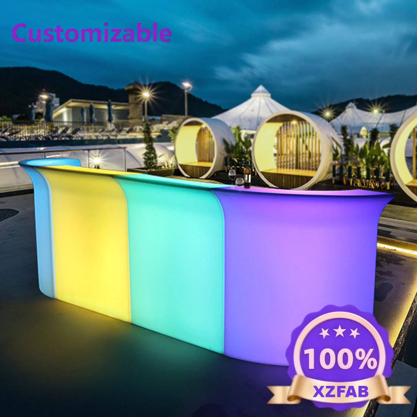 Factory Direct 2026 Bar Illuminated Bar TableCommercial Event Water Bar Combo Cocktail TableOutdoor Mobile Illuminated