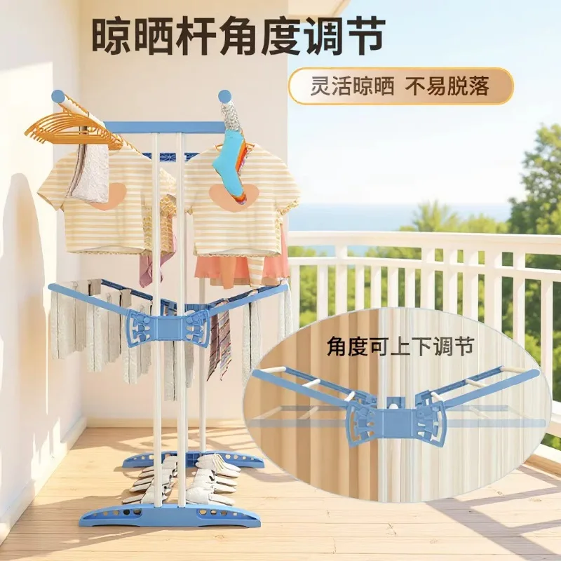Hot-selling multi-functional three-layer floor drying rack Floor drying rack Movable folding drying rack