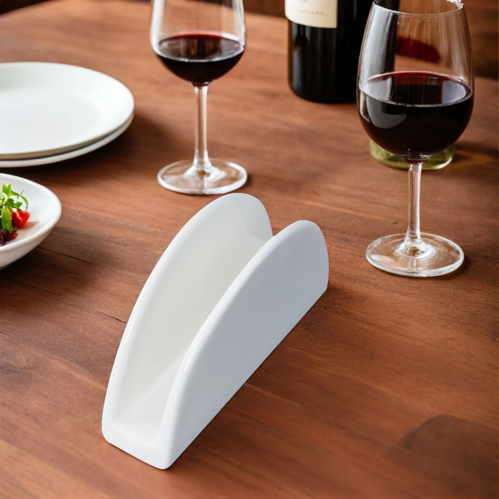 

Ceramic Napkin Holder Bathroom Tray Kitchen Table Accessory Hotel Bar Banquet Decoration Simple Design Large Capacity