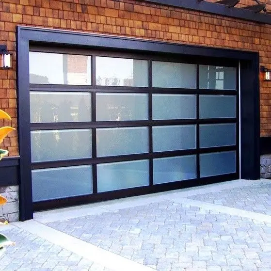 DN Wholesale Door S for Home Sectional Temper Glass Full View Garage Door Aluminum Alloy Garage Door Niestandardowy kolor i rozmiar