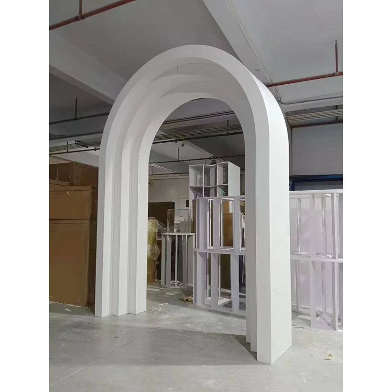 Rainbow Background Wedding Baby Shower Event Party Stage Decoration White Arch Background Stand