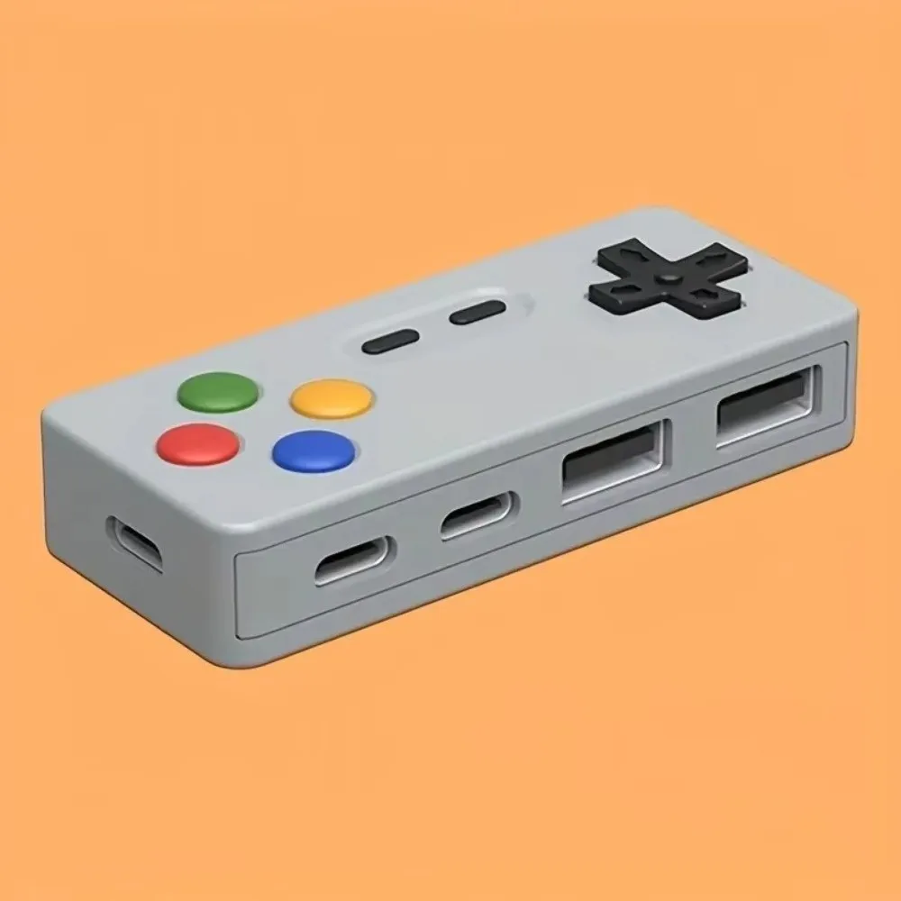 Game Controller Game Controller USB Hub 4-In-1 Gamepad shape USB Expander Type-C Portable USB-C Adapter For Computer