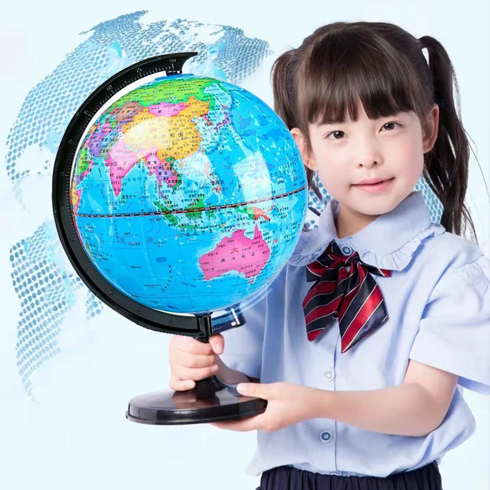 World Earth Globe Map 21.5X30CM Big Geography Educational Toy With Stand Office Ideal Miniatures Elementary Education Tools