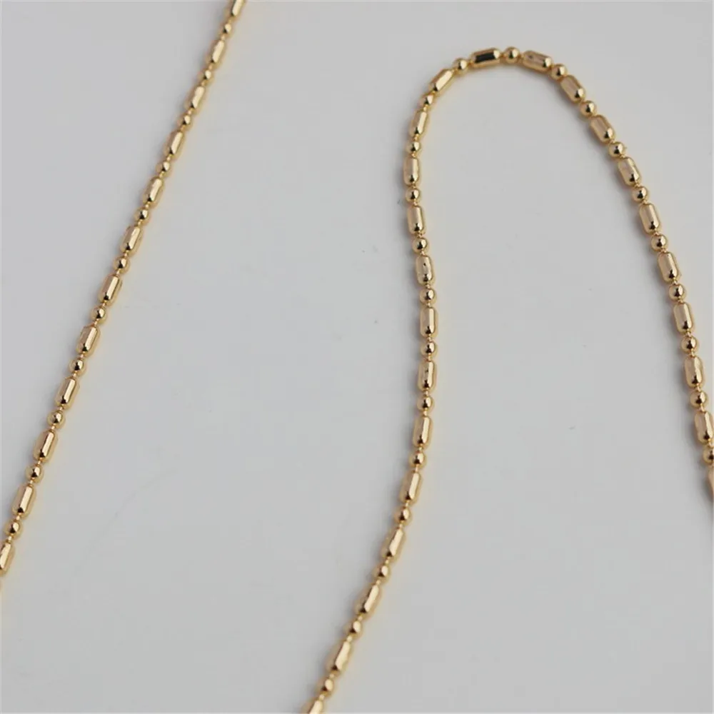 Millet Double Chain Work in Progress, DIY Thin Chain, Loose Chain, 1 Meter, 14K Gold, 1.5mm