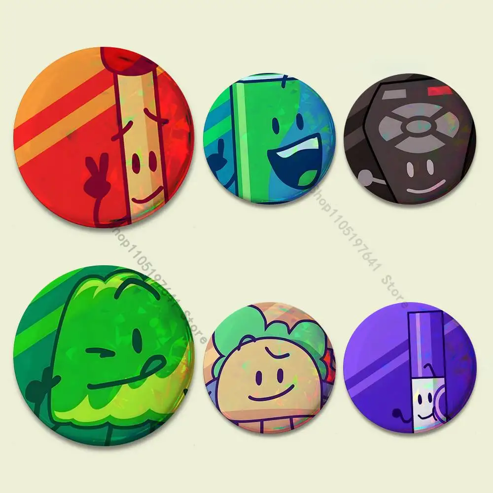 Bfdi Battle For D-Dream Island Badges Button Round Creative Pin Brooch Badge Bag Decor Fans Collect Friends Gifts