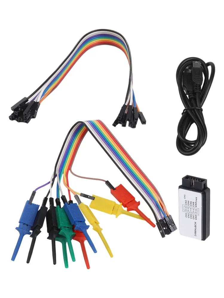 USB for logic Analyzer for Systems 24M Samples and 8 Channels Multi Protocol Analysis for Quick Signal Assessment