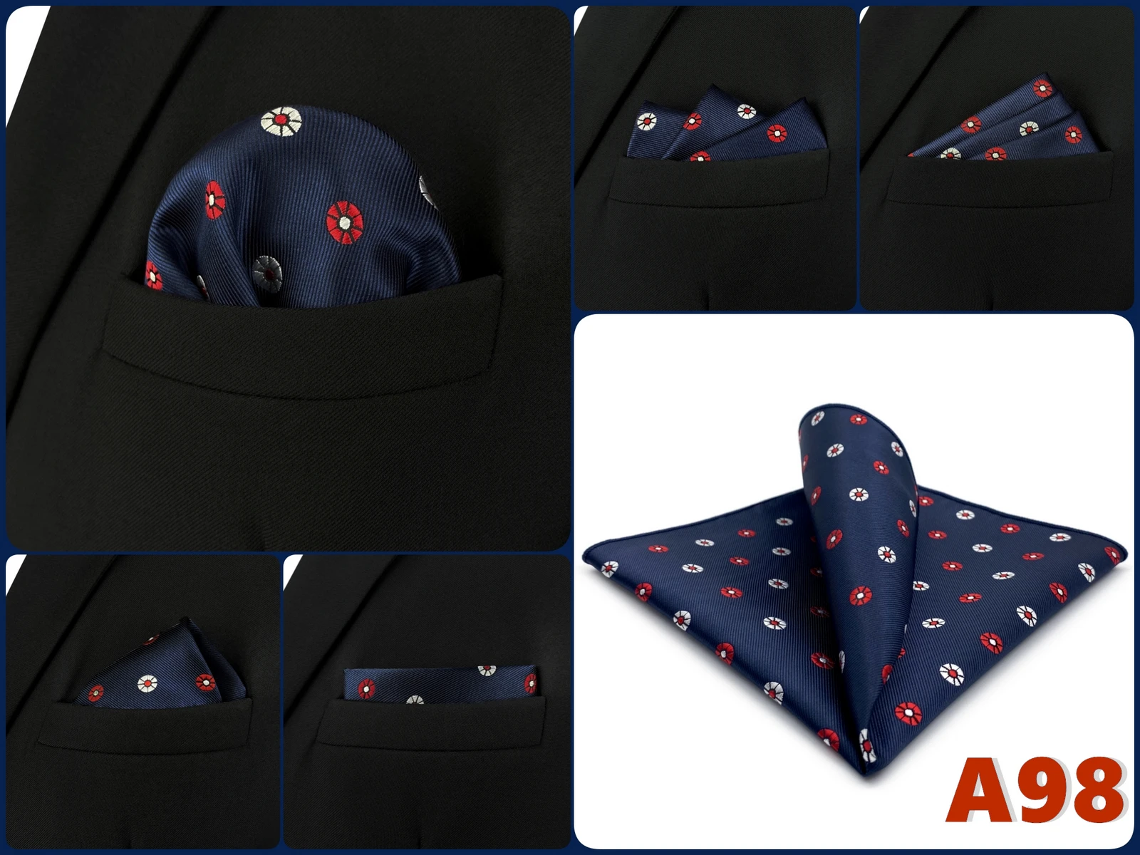 Luxury Mens Pocket Square Handkerchief Multiple Designs Classic Suit Hanky Large Striped Gentlemen Wedding Party Gift for Men