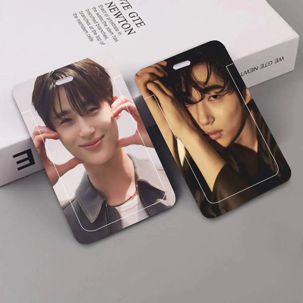 Korean Byeon Woo-Seok Black Lanyard Card Holders Student Meal Cards And Campus Ids School