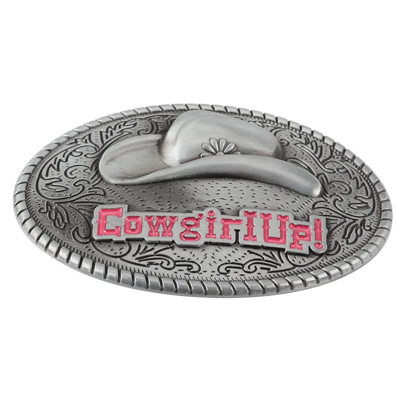 Cowgirl Belt Buckle Cute Cowboy Hat Pink Girl