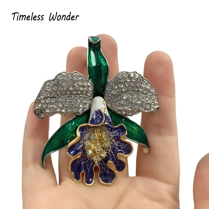 

Timeless Wonder Fancy Zircon Enamel Floral Brooch Pins for Women Designer Jewelry Runway Rare Lovely Gift Top Luxury 1343