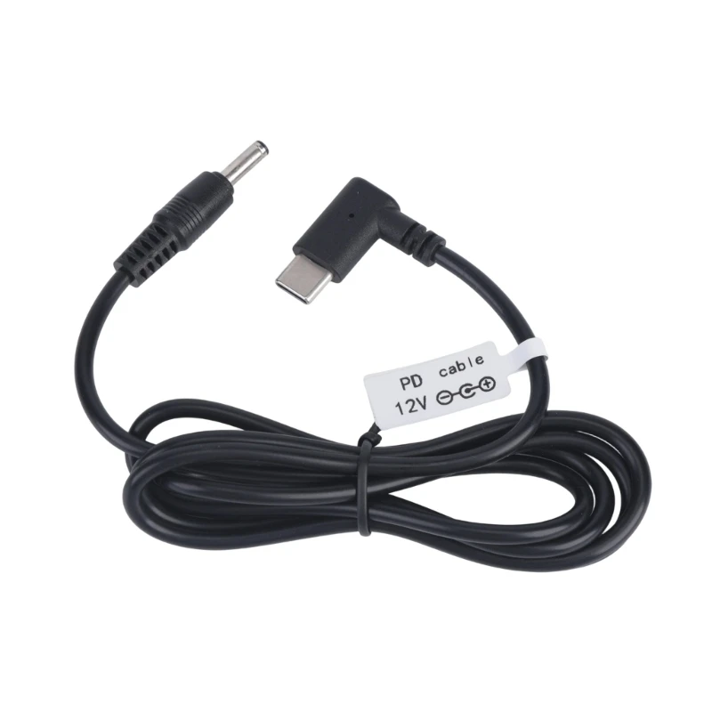 USB C to DC3.5X1.35MM 12V Power Cable, 90 Degree Type C Cord for Small Electronics and Shelf Placement in Daily Use W8KE