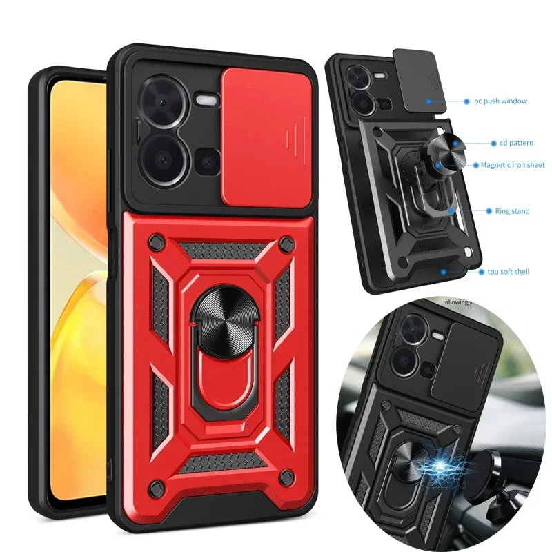 

Чехол для телефона Vivo Y29 Y18i Y28e Y04s Y03t Y16 Y17s Y19S Pro GT Y27 4G 5G с кольцом-держателем, силиконовые мягкие защитные чехлы для объектива