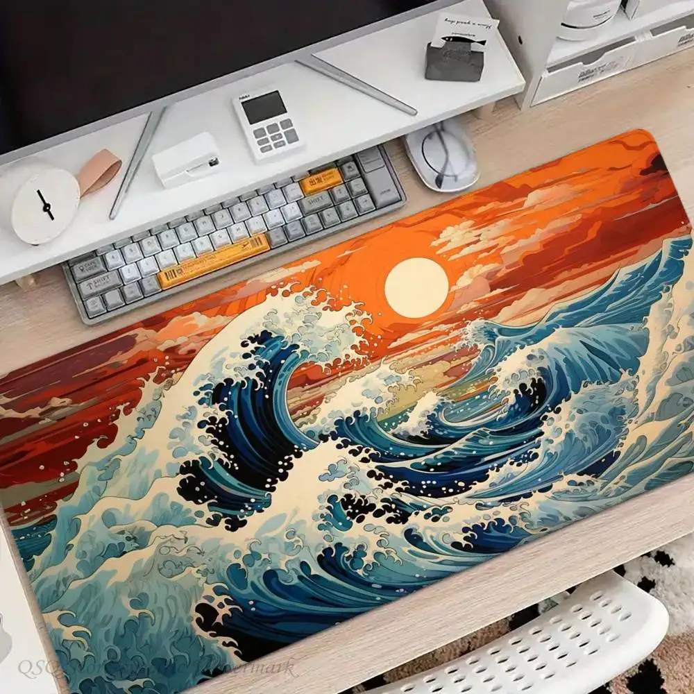 Spray Seaside Sunset Mousepad Non-slip Suitable For Office Computers Laptops E-sports Game Desk Mats XXL Keyboard