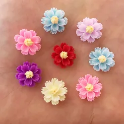 120PCS Resin 13mm 3D Flower Flatback Stone Embellishment DIY Scrapbook Crafts R92*3