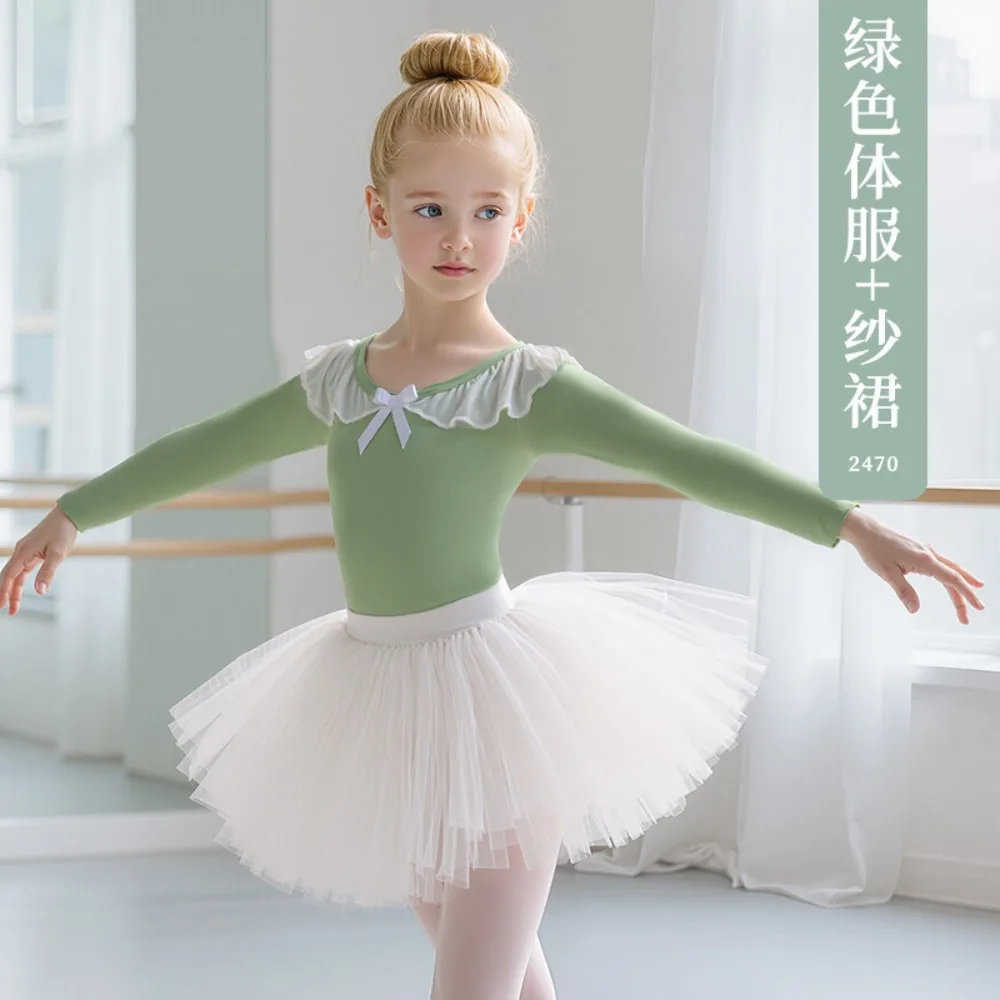 Leotard Gymnastics Dance Wear Stage Children Clothing Elegant Practice Uniform Leotards for Girls Dress Ballet Tutu Kids Clothes