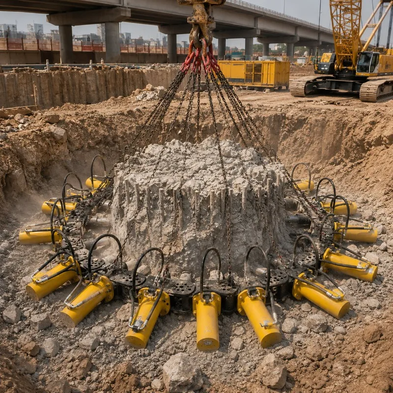 Fast Speed Hydraulic Pile Breaking Equipment Concrete Pile Crusher for Railway Station Foundation Construction Customized