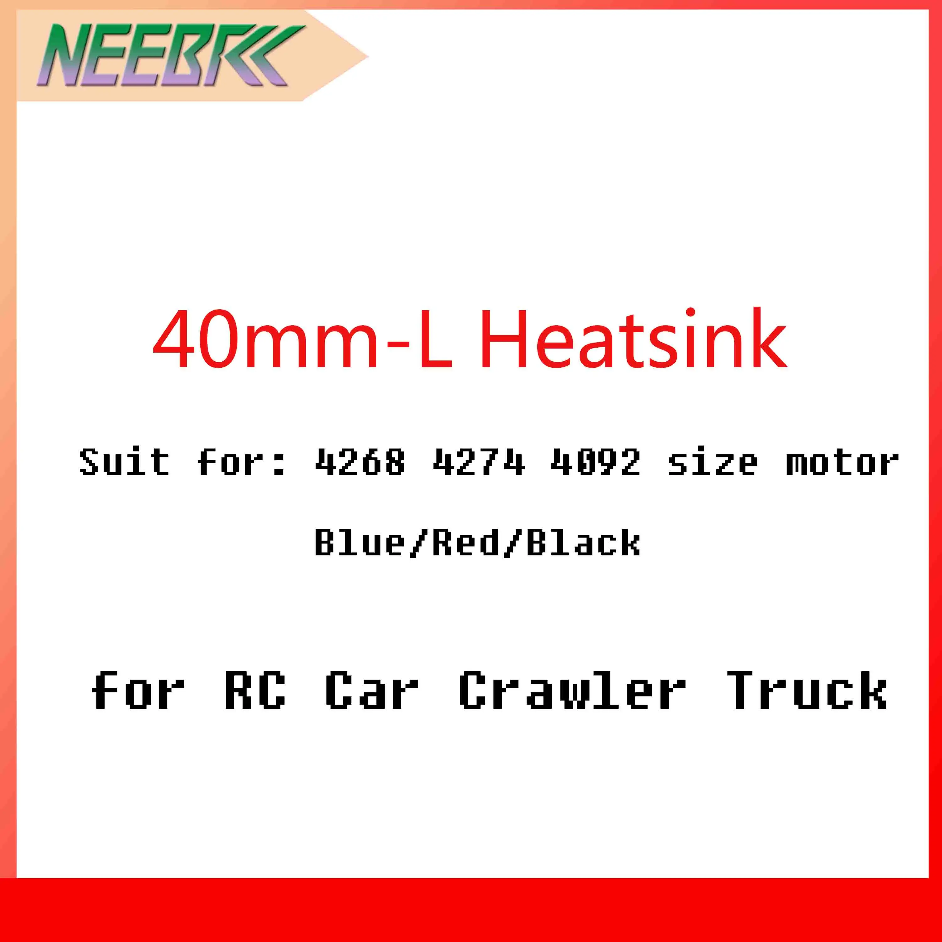 NEEBRC 40mm Heatsink Double Cooling Fans 4268/4274/4092 for RC Car Crawler Truck Drift Racing WLtoys Axial Traxxas Model Parts