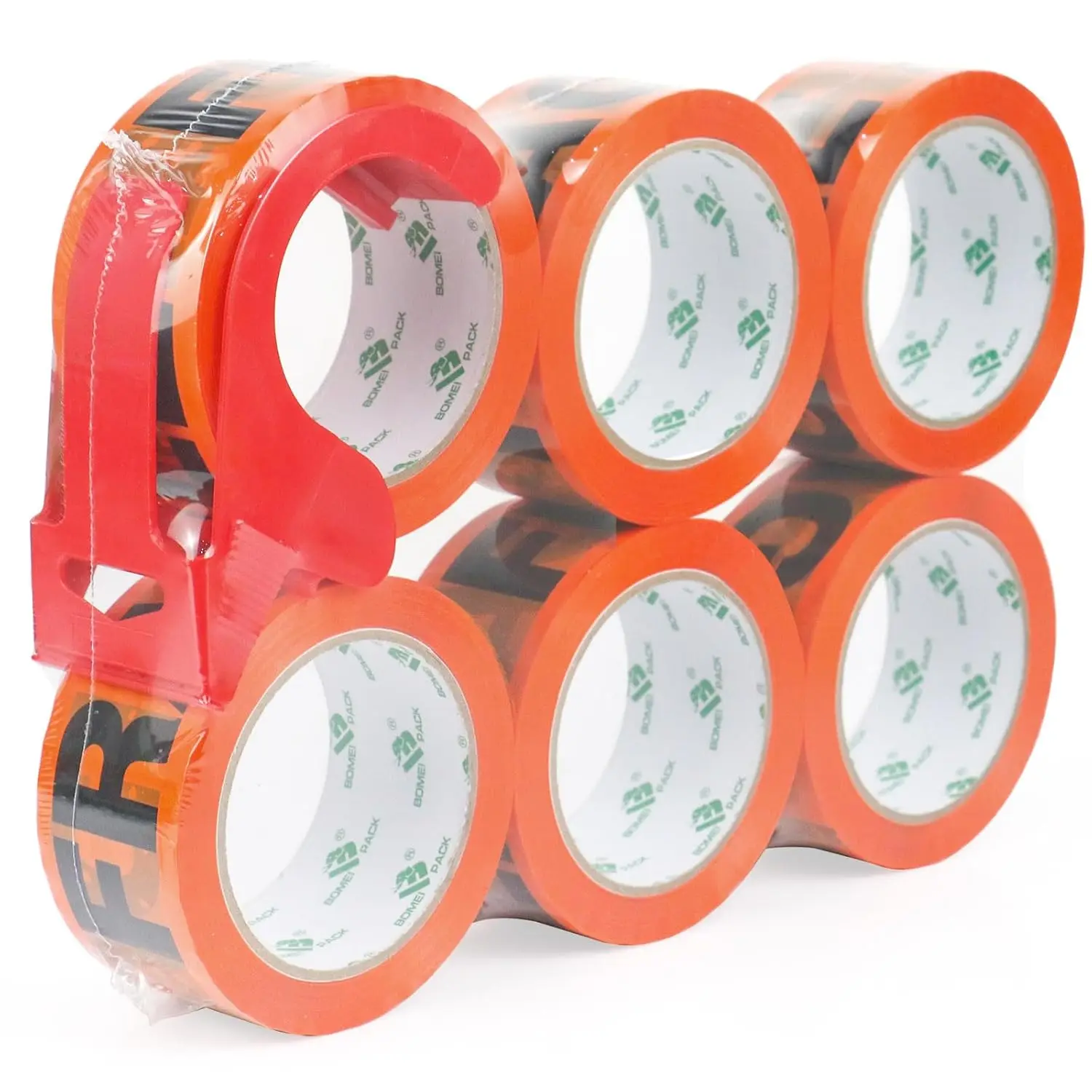 

Fragile Tape 2 Inch x 180 Feet (60 Yards) 6 Rolls, Fragiles Tape le with Care for Shipping with Dispenser, Heavy Duty