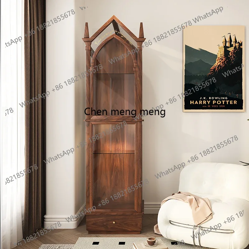 Display box Dust cabinet 76391 Solid wood display cabinet building block storage
