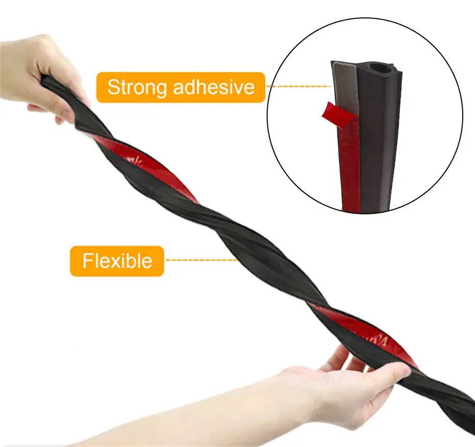 SEAMETAL 3/5M P-Type Rubber Protective Strip Auto Weather Stripping Sealing Strip Door Adhesive Tailgate Seal Kit Accessories