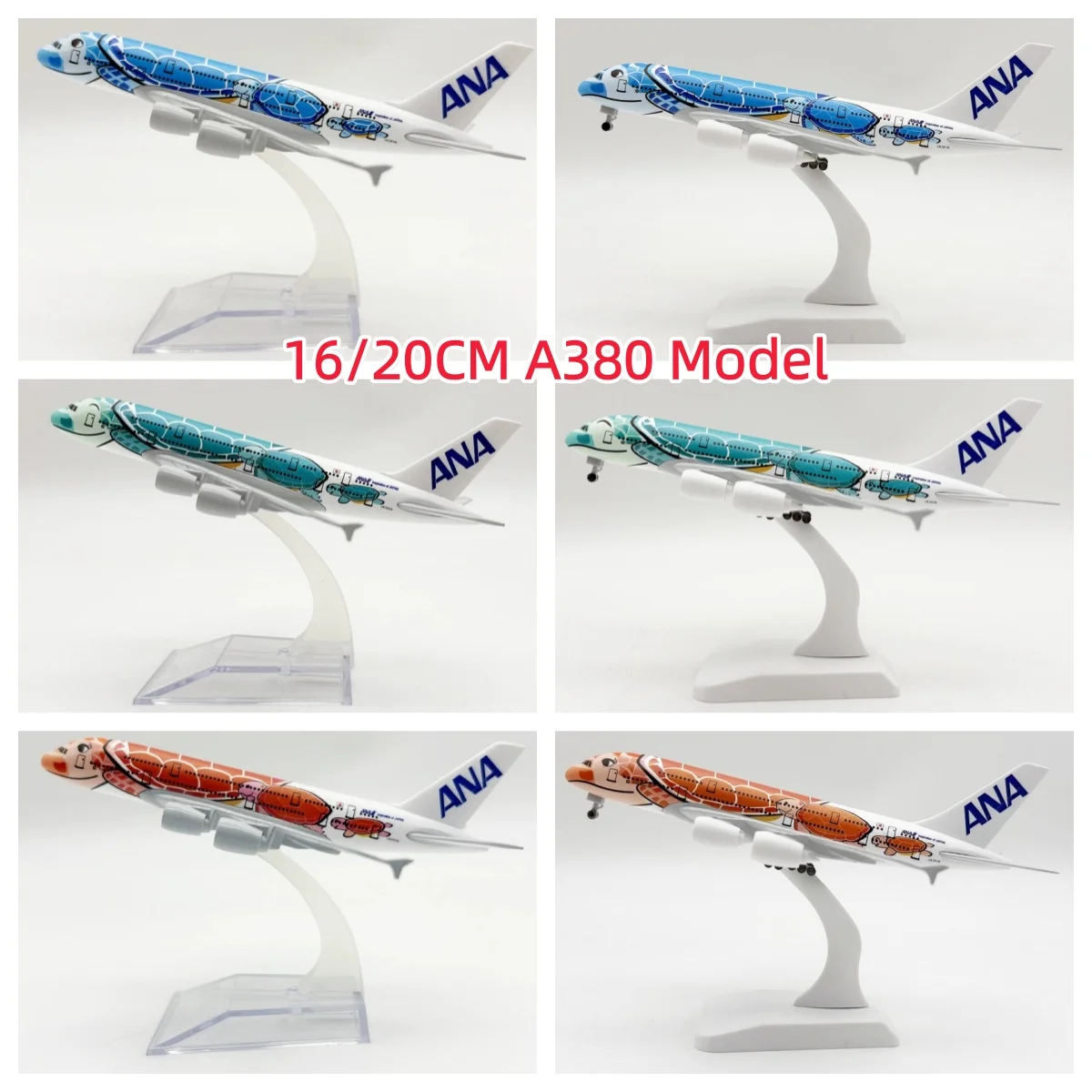 1/400 Scale 16/20CM ANA Sea Turtle Painting A380 Airplane Model Aircraft Model Diecast Metal Plane Model All Nippon Airways