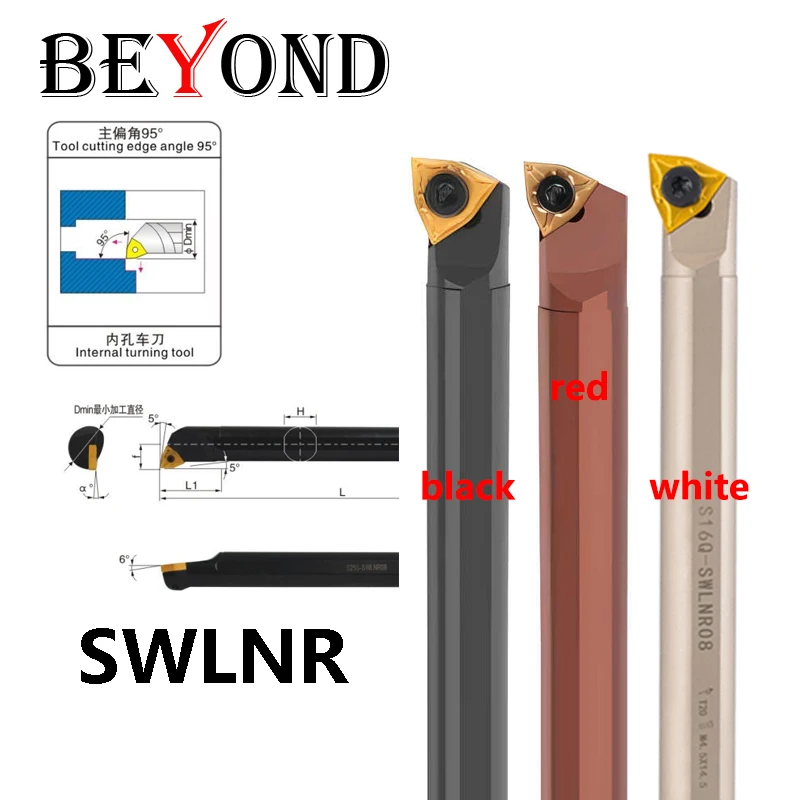 

BEYOND SWLNR S16Q-SWLNR08 S20R-SWLNR08 S18Q Internal Lathe Tool Holder CNC Boring Bar Spring Steel Carbide Inserts Nickel Coat