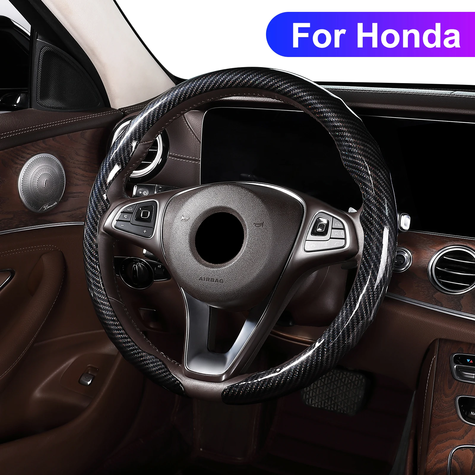 For 2003-2027 2026 Honda Steering Wheel Cover civic jazz city CRV XRV fit Accord INSPIRE AVANCIER ELYSION Interior Accessories