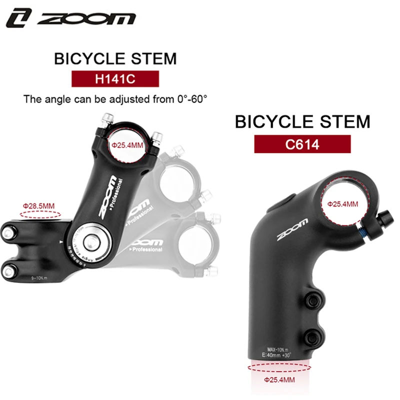 ZOOM H1411C/C614 Mountain Bike handlebar riser AdjustableIncrease height Bicycle Stem Riser 25.4mm Cross-country Bike Part