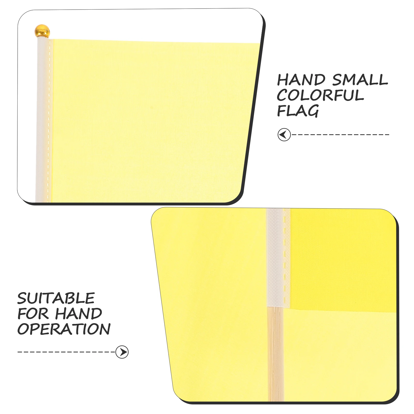 

50 Pcs Bunting Hand Waving Flag Held Flags Signal Small Mini Yellow Cheer for Competition