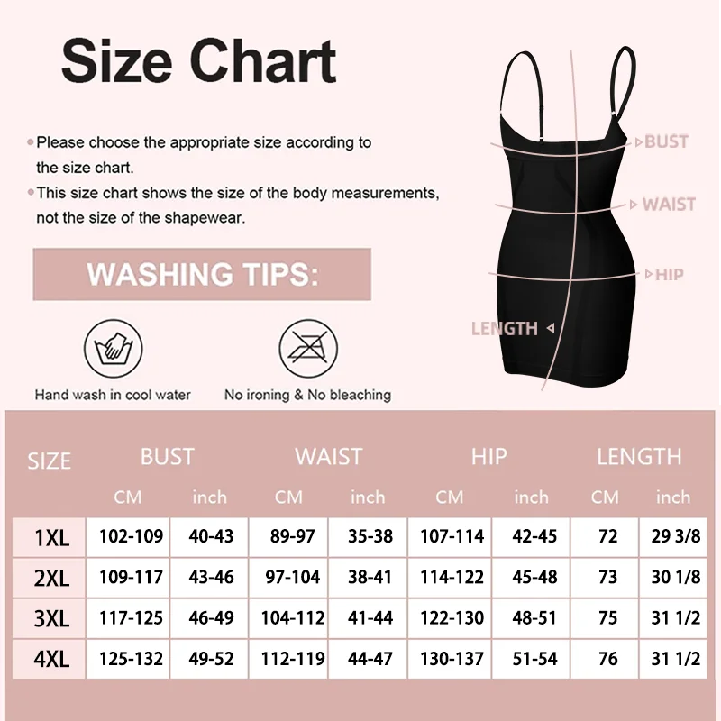 Plus Size Underbust Slip for Women Stripped Shapewear Dress Slimming Tummy Control Full Body Shaper Adjustable Strap Butt Lifter