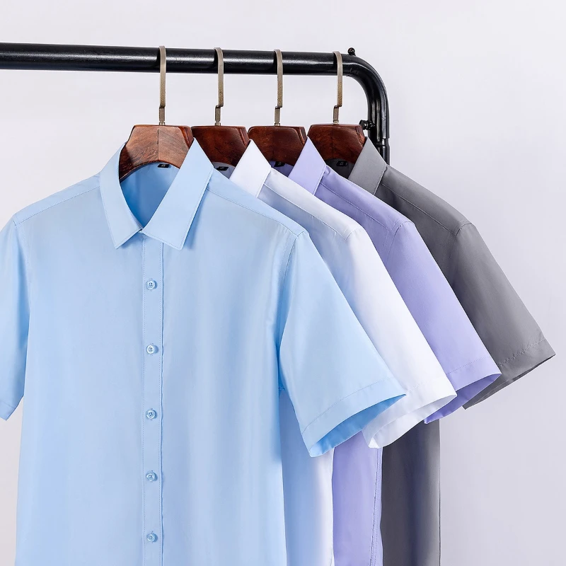 

10XL 9XL Man Shirts Long Sleeve Casual Modal Long Sleeves Men Shirts Short Sleeve Business Formal Office Black Blue White Shirt